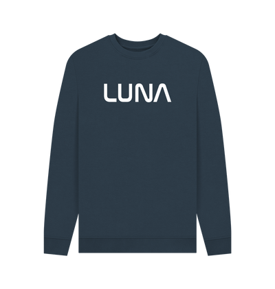 Navy Blue Printed Sweater Front