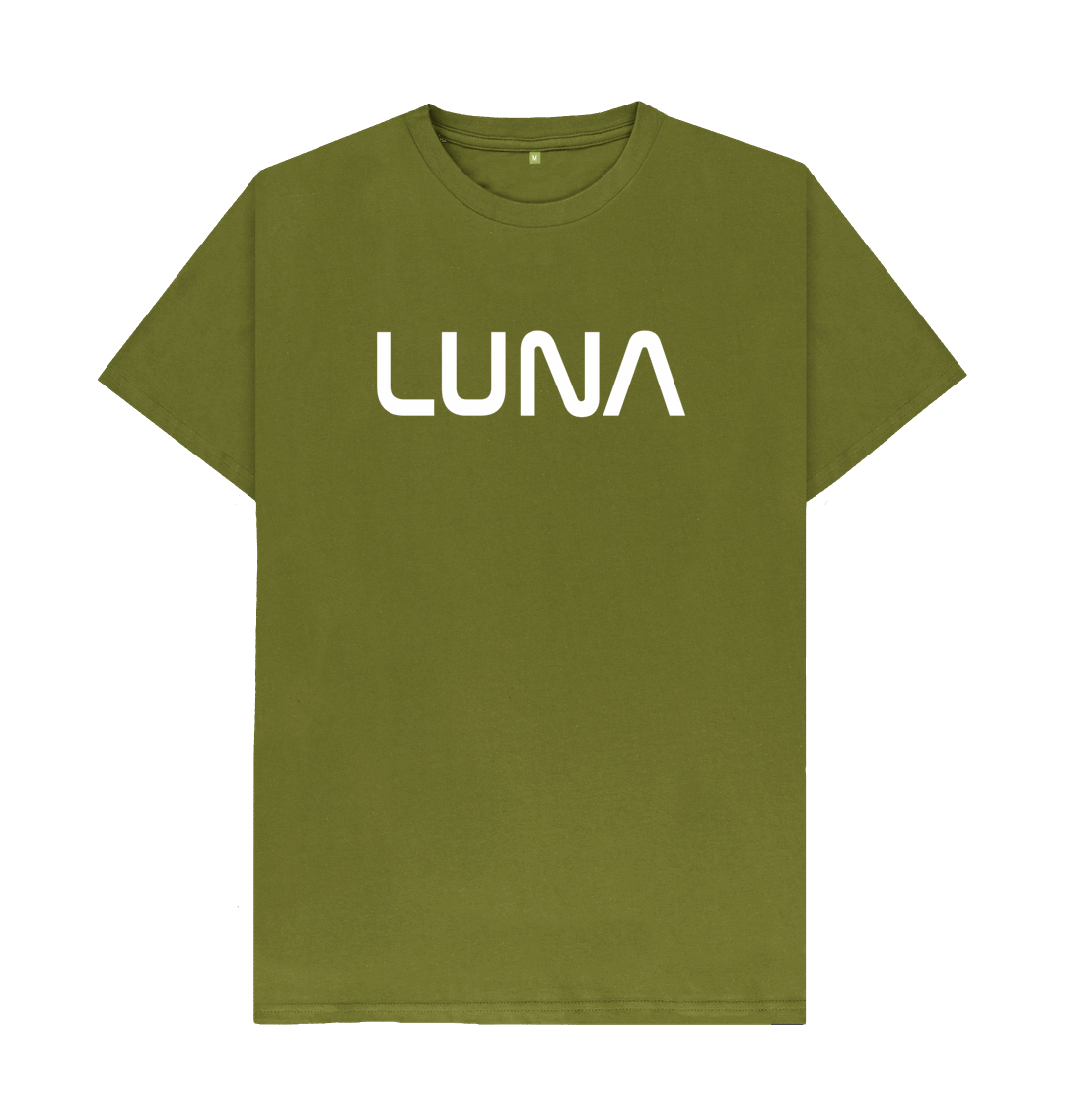 Moss Green Mens Astro Tee White