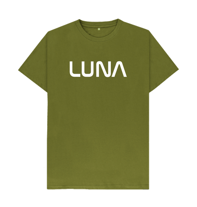 Moss Green Mens Astro Tee White