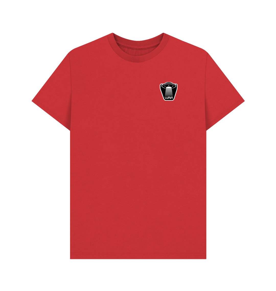 Red Mens 'UFO BEAMED' Tee | Large Back Print