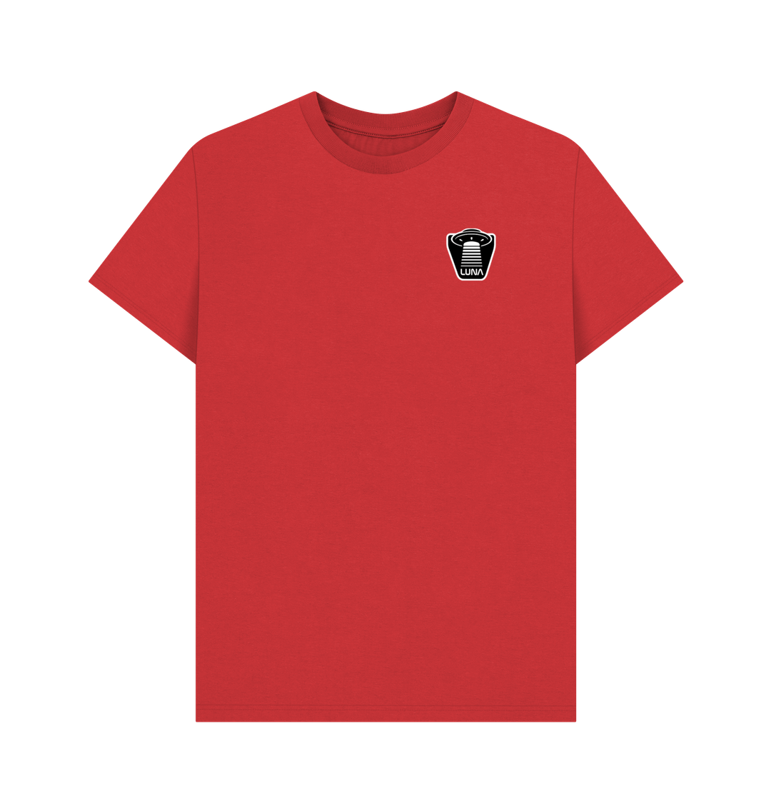 Red Mens 'UFO BEAMED' Tee | Large Back Print