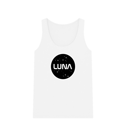 White Womens Vest Top 'Luna Constellation'