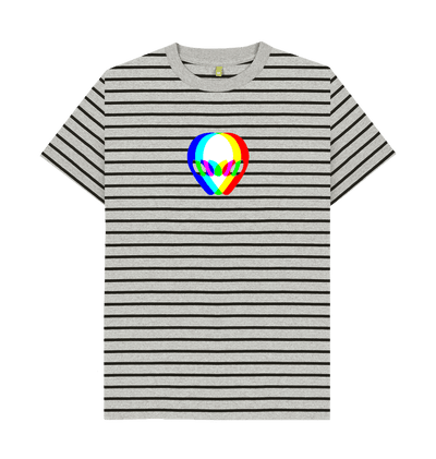 Grey & Black Stripe Printed Premium T-Shirt