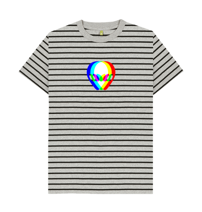 Grey & Black Stripe Printed Premium T-Shirt