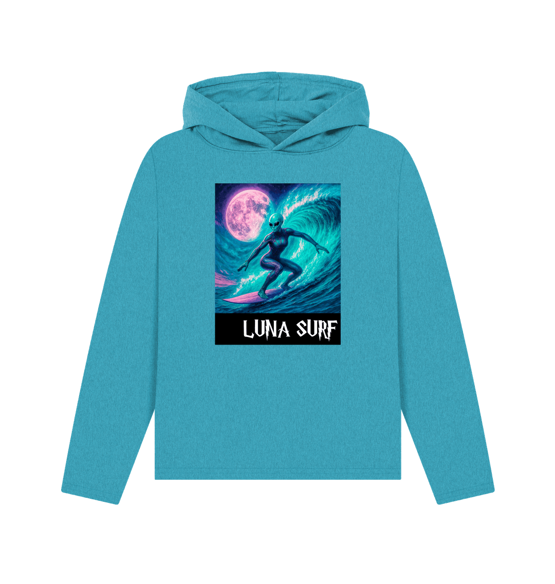 Ocean Blue Recycled Hoody Front