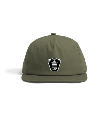 Olive Green Luna BEAMED 5 Panel Cap