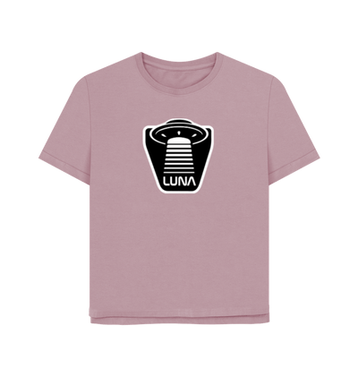 Mauve Womens Relaxed Fit Tee 'UFO Beam'
