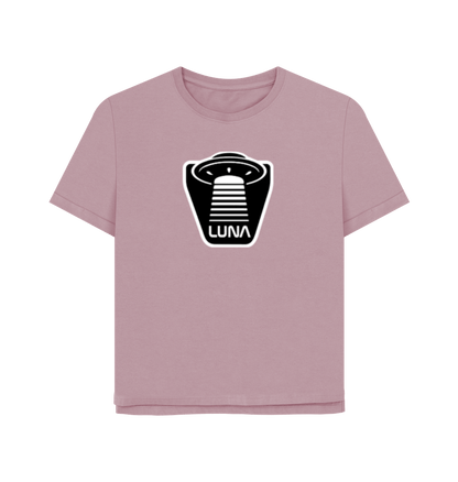 Mauve Womens Relaxed Fit Tee 'UFO Beam'