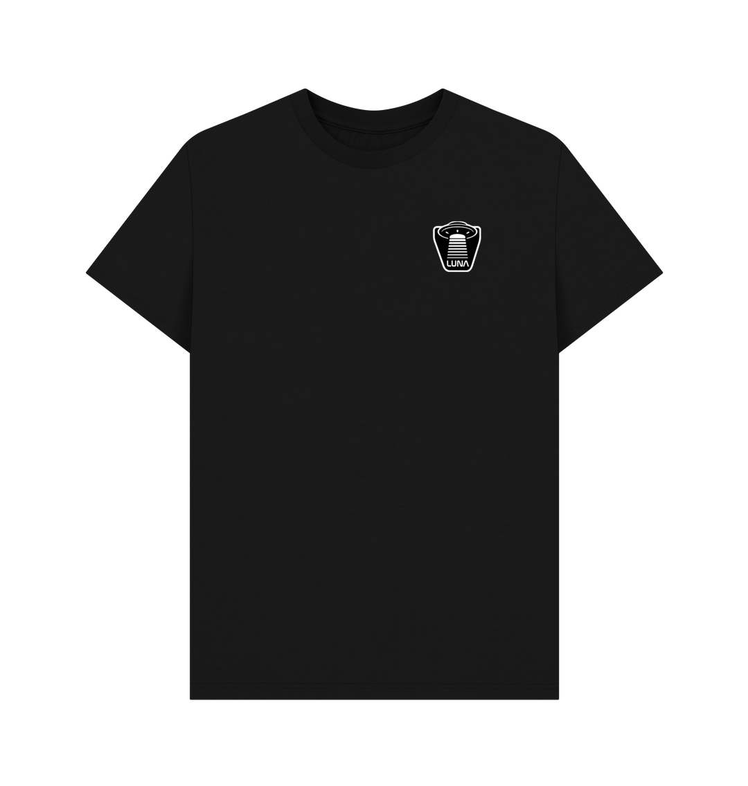 Black Mens 'UFO BEAMED' Tee | Large Back Print