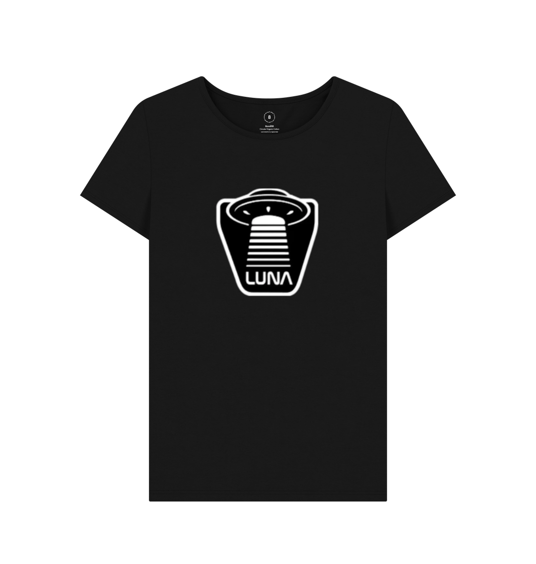 Black Womens 'UFO BEAMED' REMILL Recycled Tee