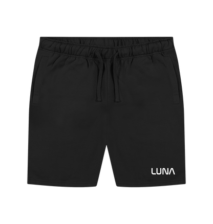 Black Mens Astro text logo Shorts