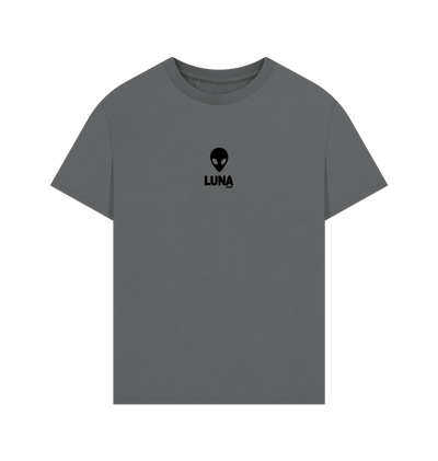 Slate Grey Mens 'ORIGINAL LUNA LOGO' Oversize Tee | Large Back Print