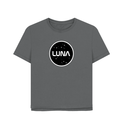 Slate Grey Womens Relaxed Fit Tee 'Luna Constellation'