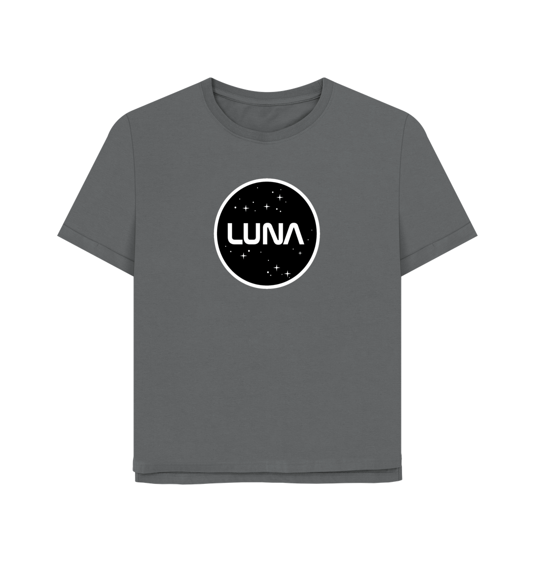 Slate Grey Womens Relaxed Fit Tee 'Luna Constellation'