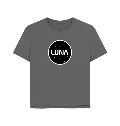 Slate Grey Womens Relaxed Fit Tee 'Luna Constellation'