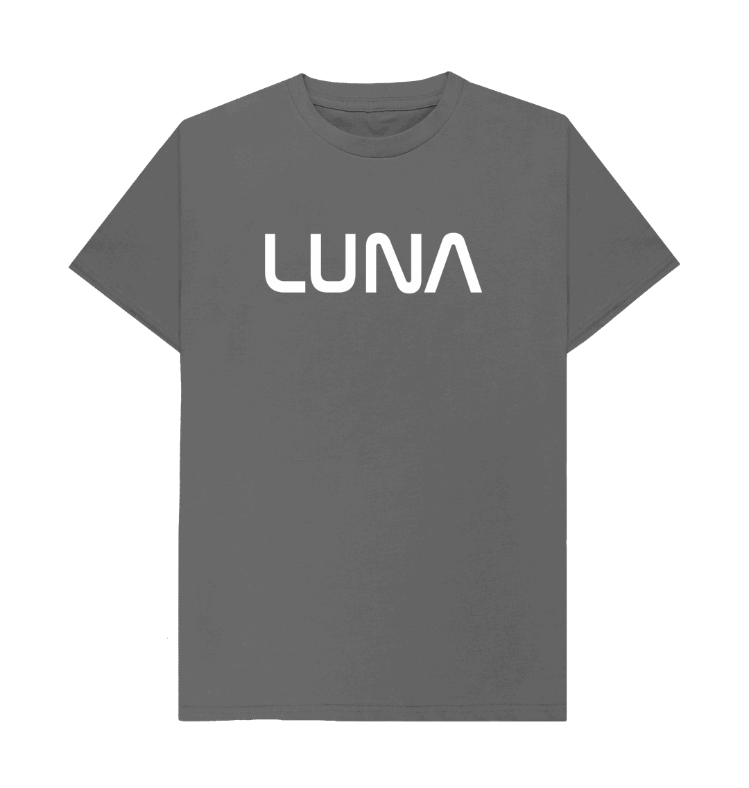 Slate Grey Mens Astro Tee White