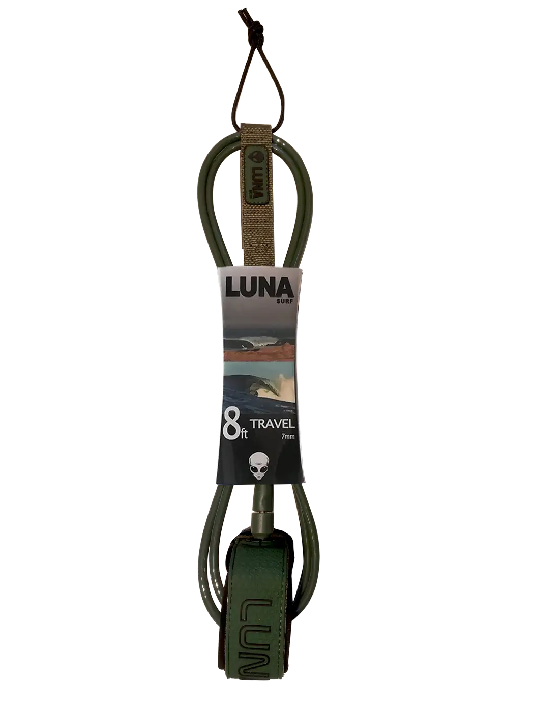 Travel 8ft 7mm Surfboard Leash — Army Green