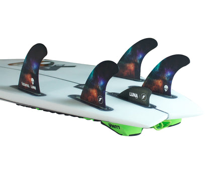 Luna Knubster in use with the Lunasurf quad fins