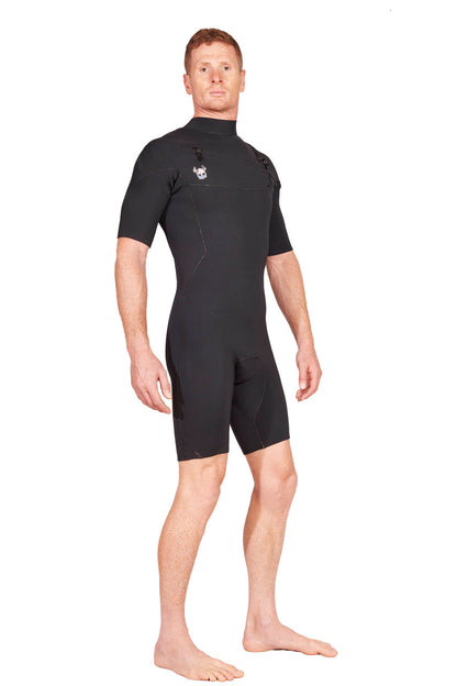 Lunasurf Herren 2 mm Shorty Front-Reißverschluss-Neoprenanzug Yamamoto