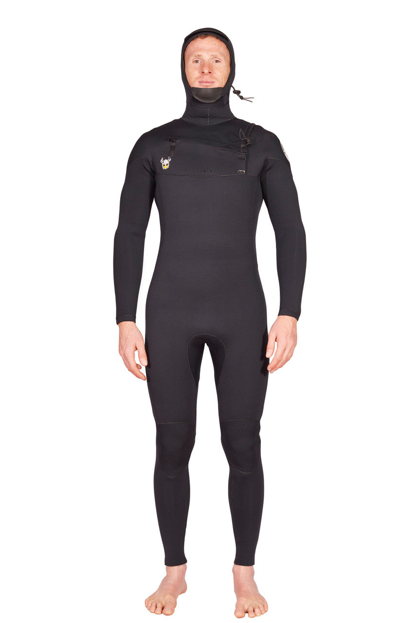 Viking 6/4 Hooded Front Zip Mens Wetsuit Black Yamamoto – Lunasurf