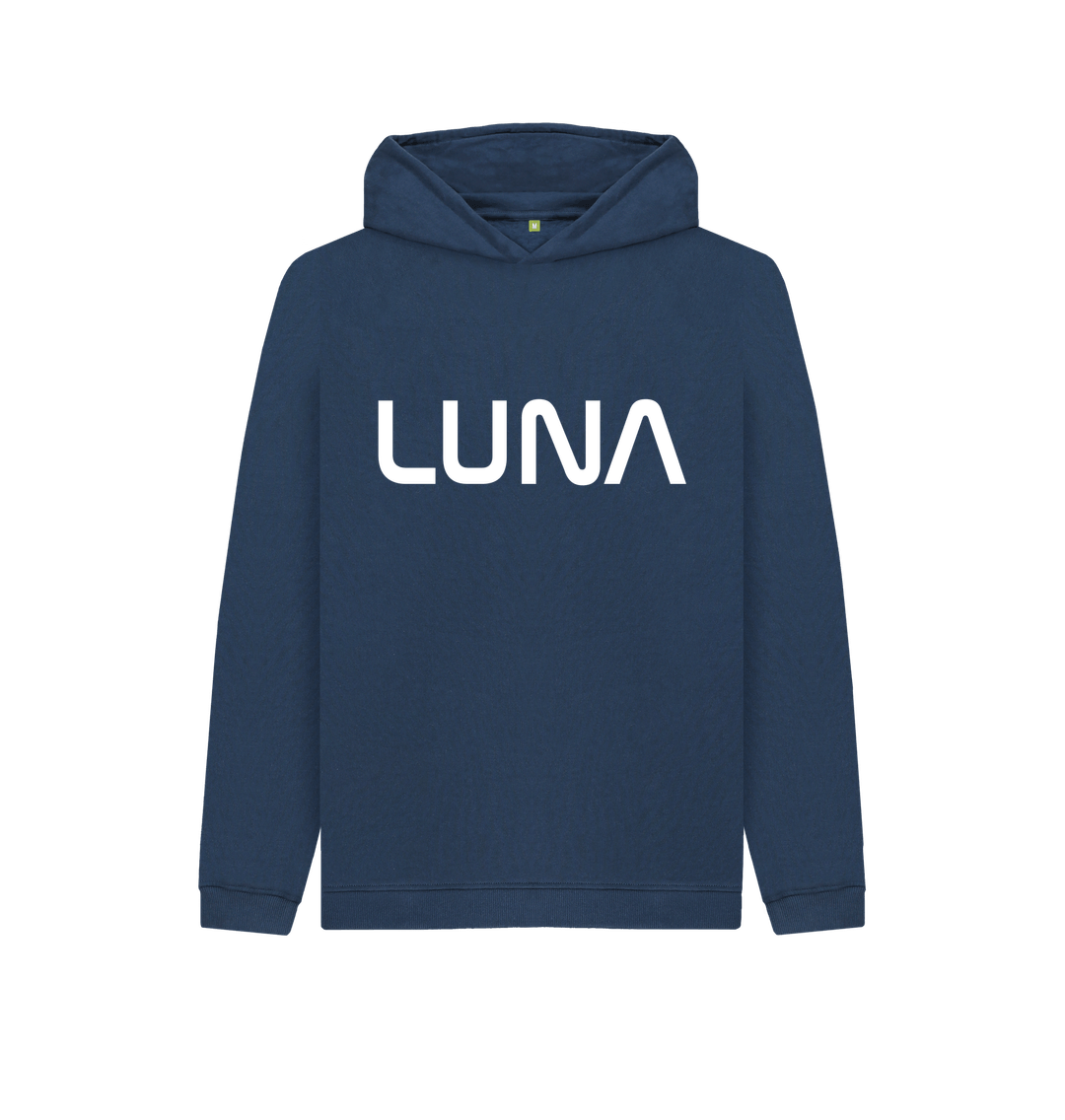 Navy Blue Kids Astro Text Logo Hoodie