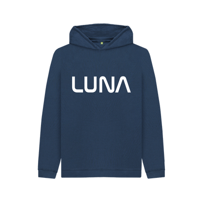 Navy Blue Kids Astro Text Logo Hoodie