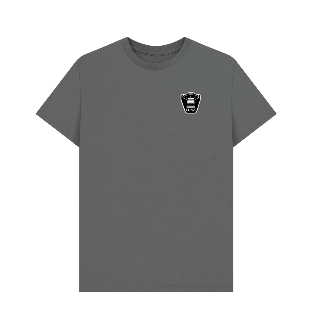 Slate Grey Mens 'UFO BEAMED' Tee | Large Back Print
