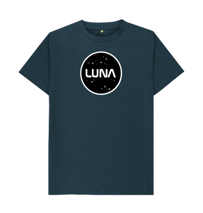 Denim Blue Round Luna Logo Tee