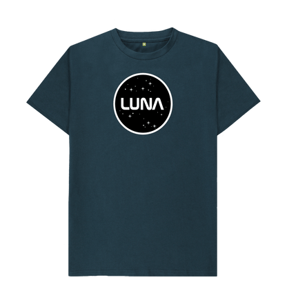 Denim Blue Round Luna Logo Tee