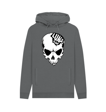 Slate Grey Mens Alien Human Hybrid Skull Hoodie