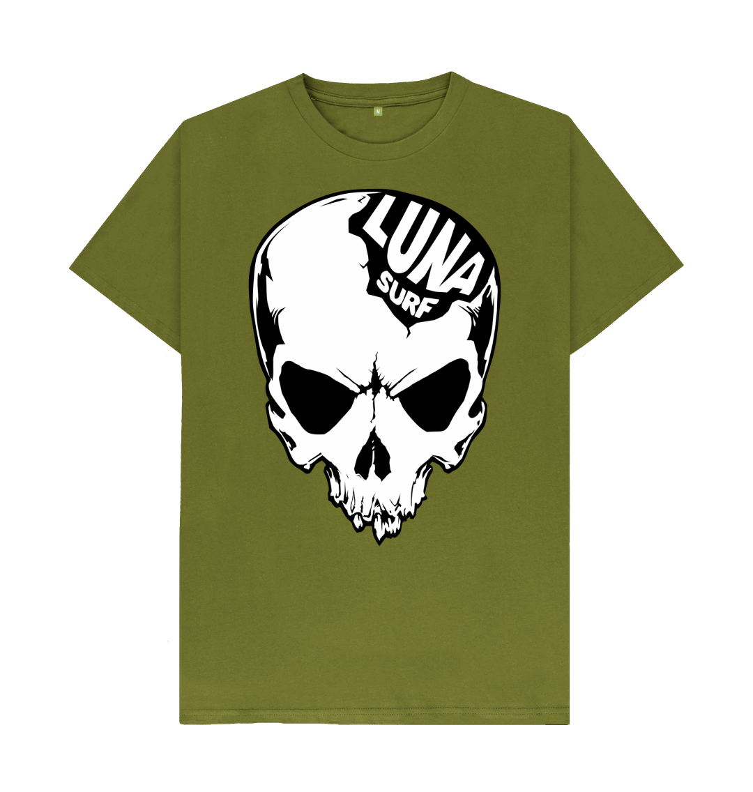 Moss Green Mens Luna Alien Skull Large Logo