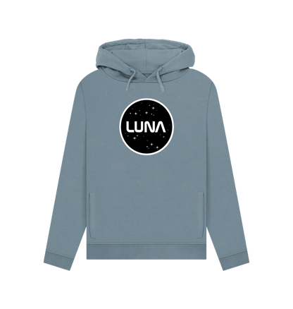 Stone Blue Womens Pullover Hoodie 'Luna Constellation'