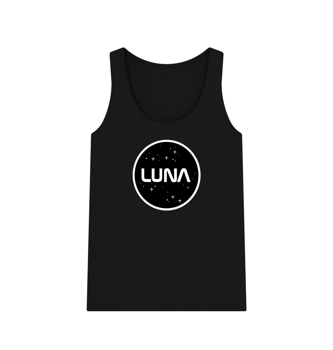 Black Womens Vest Top 'Luna Constellation'