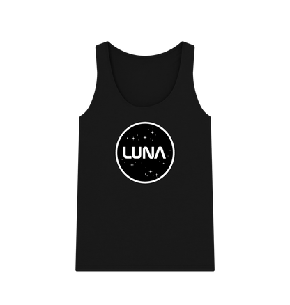 Black Womens Vest Top 'Luna Constellation'