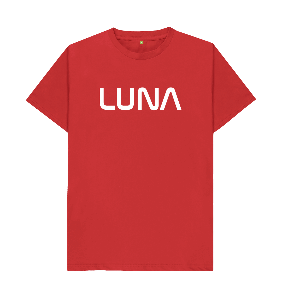 Red Mens Astro Tee White