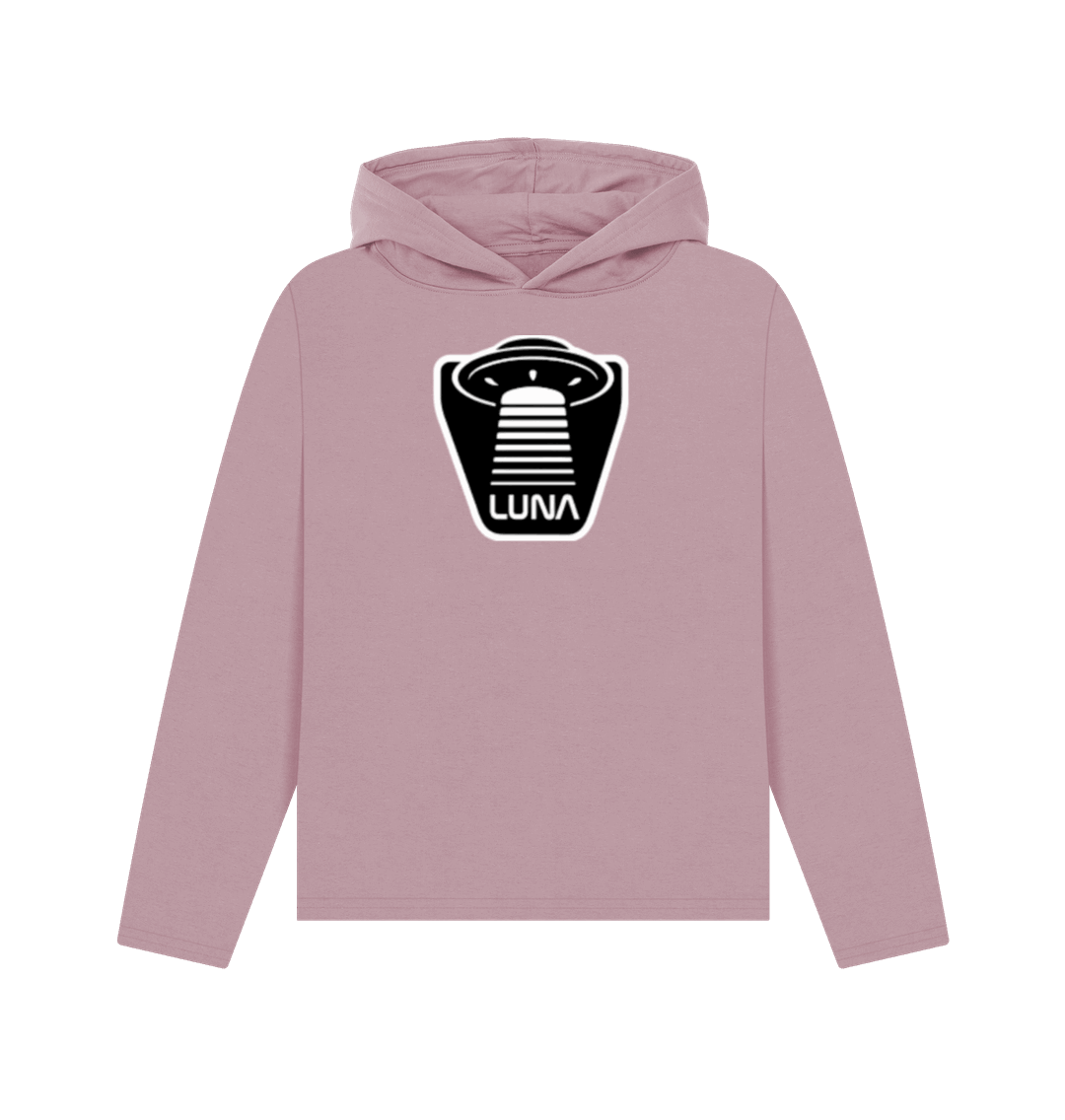 Mauve Womens Relaxed Fit Hoodie 'UFO Beam'