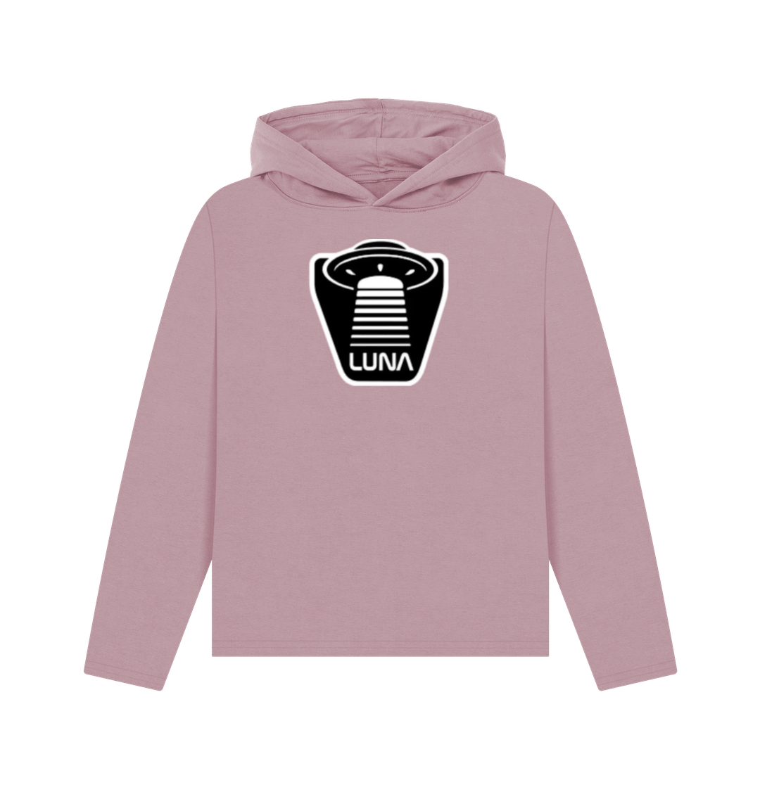 Mauve Womens Relaxed Fit Hoodie 'UFO Beam'