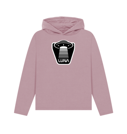 Mauve Womens Relaxed Fit Hoodie 'UFO Beam'