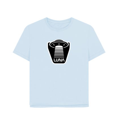 Sky Blue Womens Relaxed Fit Tee 'UFO Beam'