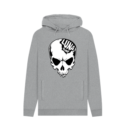 Light Heather Mens Alien Human Hybrid Skull Hoodie