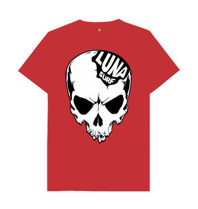 Red Mens Luna Alien Skull Large Logo