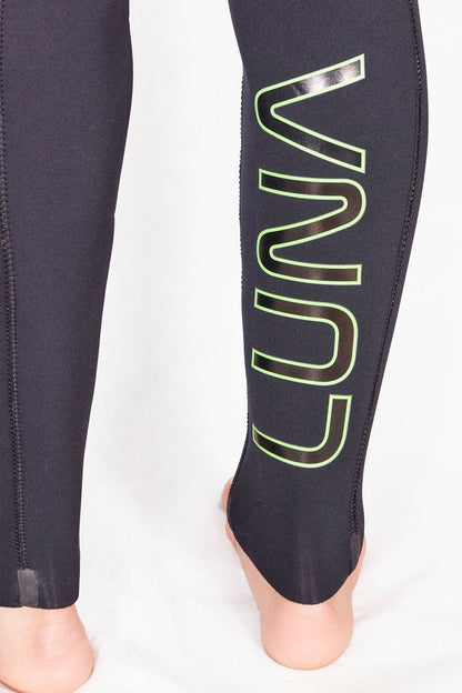 Neon green luna logo kid childrens wetsuit