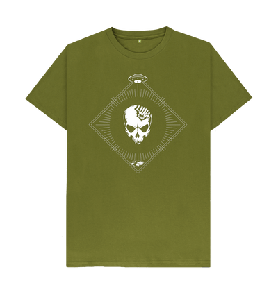 Moss Green Mens Beamed Alien Tee Chest Logo