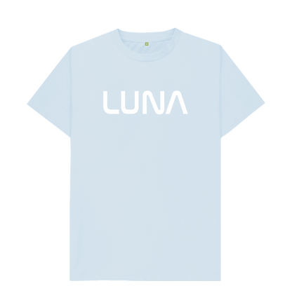 Sky Blue Mens Astro Tee White