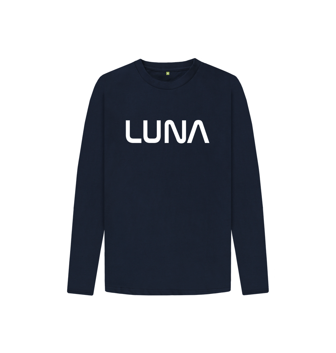 Navy Blue Kids Astro Logo Long Sleeve Tee