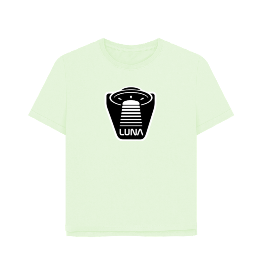 Pastel Green Womens Relaxed Fit Tee 'UFO Beam'