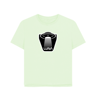Pastel Green Womens Relaxed Fit Tee 'UFO Beam'
