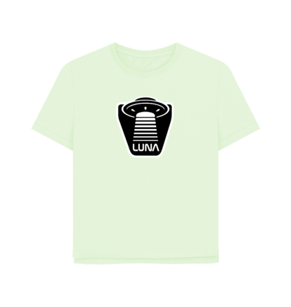 Pastel Green Womens Relaxed Fit Tee 'UFO Beam'