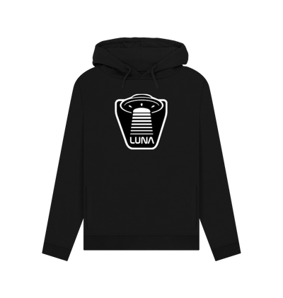 Black Womens Pullover Hoodie 'UFO Beam'