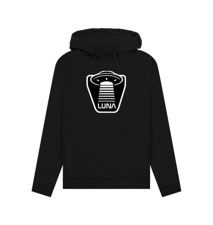 Black Womens Pullover Hoodie 'UFO Beam'